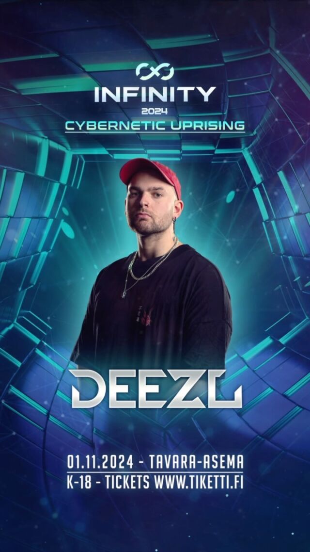 𝐃𝐄𝐄𝐙𝐋 🛠️⚙️

The cybernetic uprising has advanced more than we anticipated. The situation has taken a swift turn, and we need extra powerful additions to our ranks. This task is granted to Deezl!

Deezl has been making big moves in the xtra raw scene with his style. Deezl's unique kicks are easily recognizable, and lately he has also been exploring his melodic side. The end result is powerful and ground shaking, and is sure to put the audience's feet moving and hands pounding the air. The bass will be relentless and vibes immaculate, as this man makes his Finland debut. ⚡️

Are you not entertained? Just wait until this event happens, we know you're going to be left speechless after we're done. Tickets are on sale in Tiketti, so head there and secure your ticket before all of them are gone. 🔥

𝐋𝐈𝐍𝐄𝐔𝐏

Cryex 🇳🇱
Bloodlust 🇳🇱
So Juice 🇫🇷
Spitnoise 🇳🇱
DEEZL 🇦🇺

𝐌𝐨𝐫𝐞 𝐭𝐨 𝐛𝐞 𝐚𝐧𝐧𝐨𝐮𝐧𝐜𝐞𝐝...

𝐓𝐈𝐂𝐊𝐄𝐓𝐒 & 𝐈𝐍𝐅𝐎

Regular ticket 55 €
VIP-ticket 90 €
🔐 All tickets include cloakroom service cost
Link in bio

#hardvoltage #hardvoltageevents #rave #rawstyle #hardstylefinland #infinity #infinity2024 #deezl #tavaraasema #tampere #harderstyles #reivit